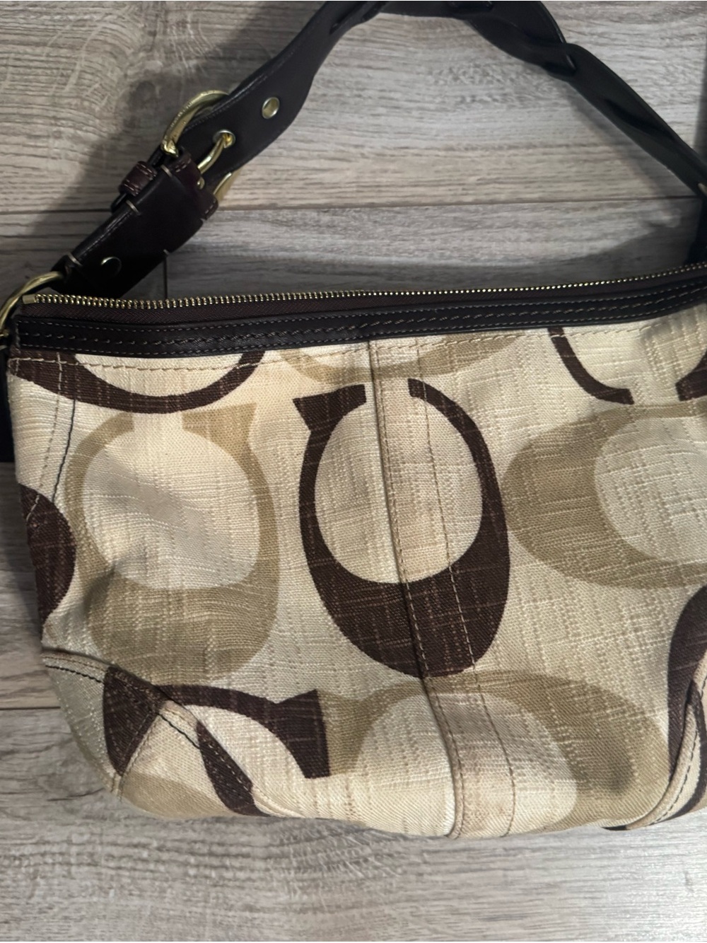 Coach Soho Optic Signature Canvas Hobo Bag - Brown/Khaki - Picture 2 of 4